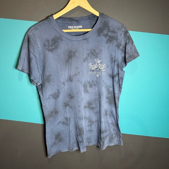 True Religion Tops - True Religion Women's Charcoal Tie-Dye Tee